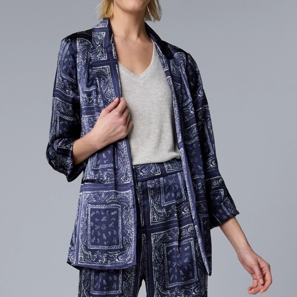 Navy Patterned Jacket - Picture 1 of 10